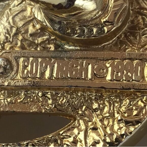 Vintage Saddle Buckle Belt Rodeo SW Gold Equestrian Horses - Picture 6 of 16